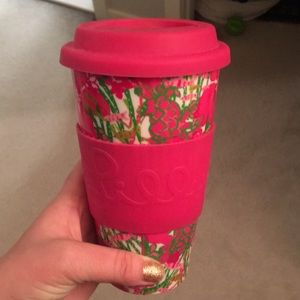 Lilly Pultizer coffee travel mug